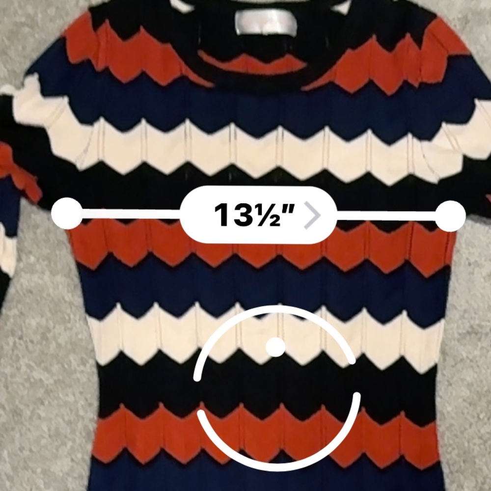 Lux Apothetique Red, Blue, and Cream Sweater Chevron Dress Sz:Small - Picture 11 of 11